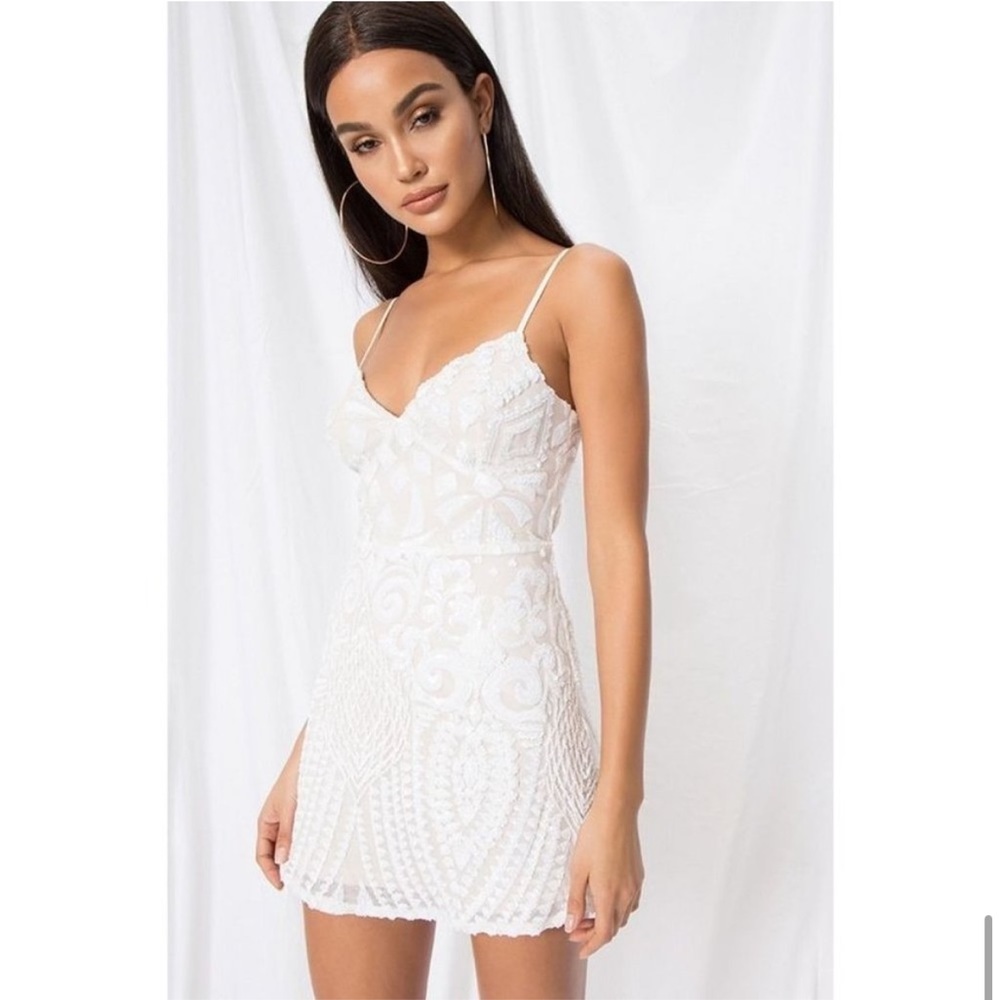 Superdown Medium Tiff Mini Dress White